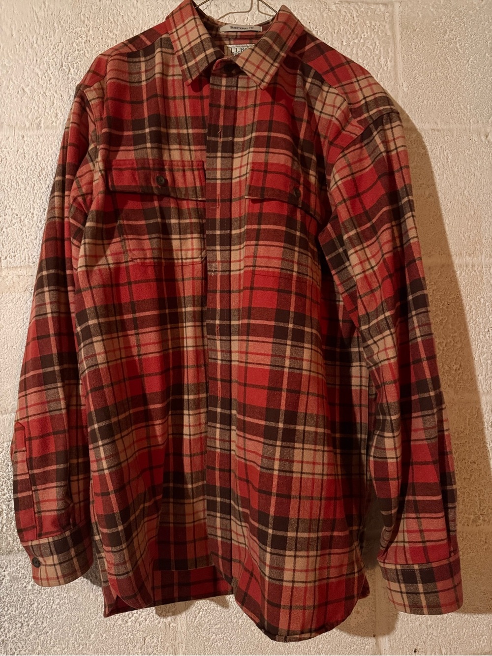 L.L. Bean Vintage Red Plaid Chamois Cloth Shirt